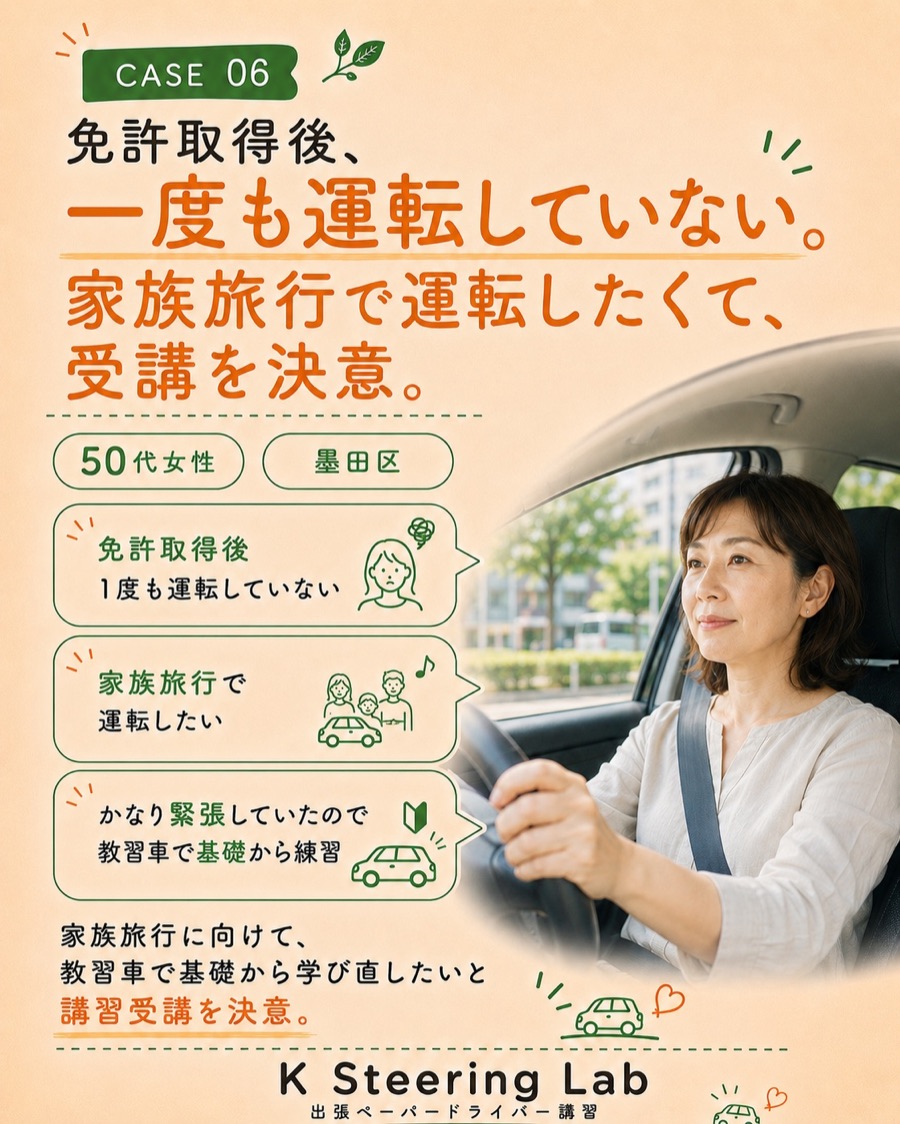 墨田区のペーパードライバー講習事例 CASE 06